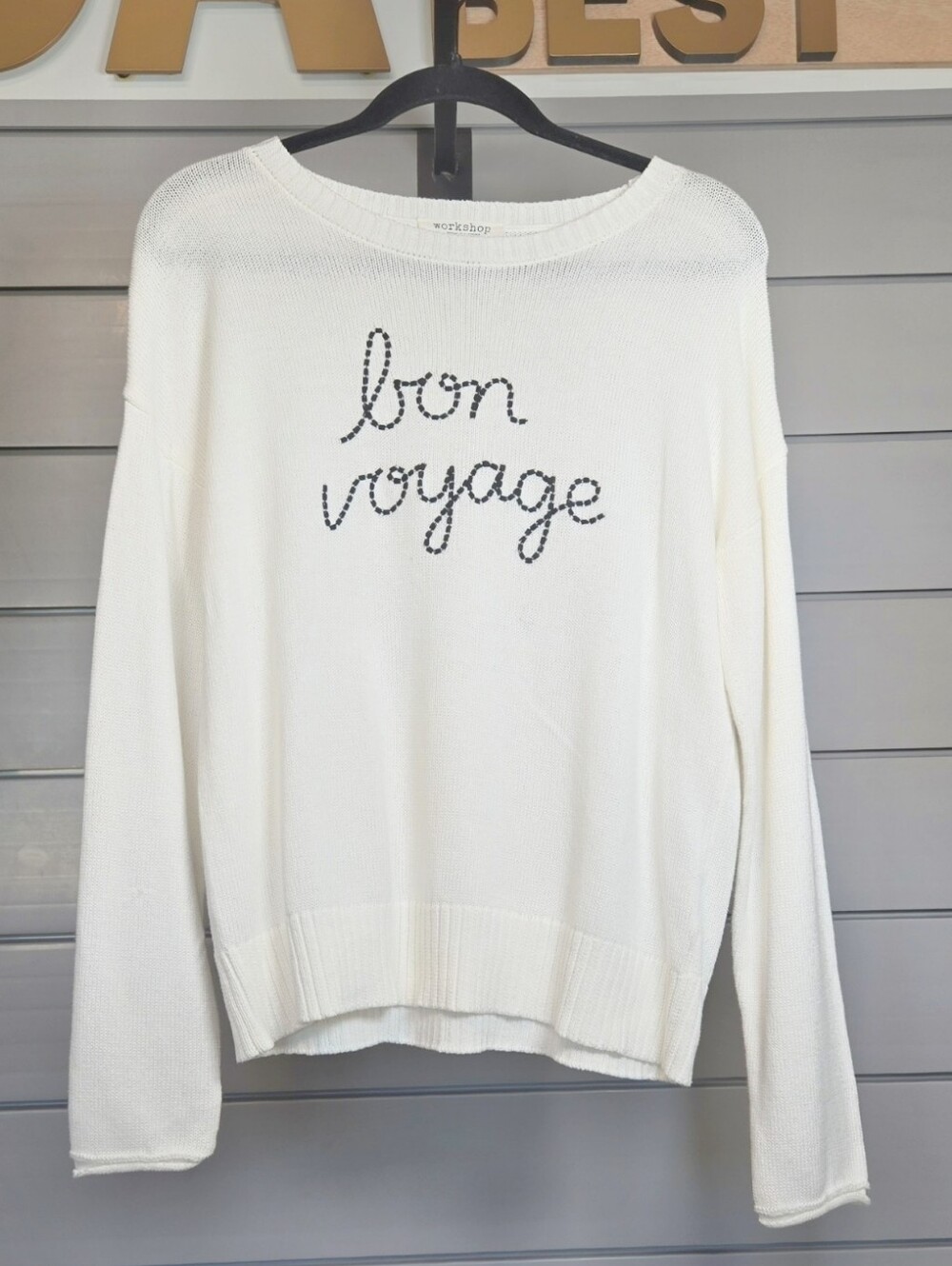 Workshop Republic Clothing White Sweater with Black Logo
